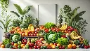 DALL·E 2024-11-07 11.25.48 - A 16_9 aspect ratio image of a vibrant assortment of fresh fruits and vegetables displayed in a clean, bright setting. The scene includes a variety of.webp