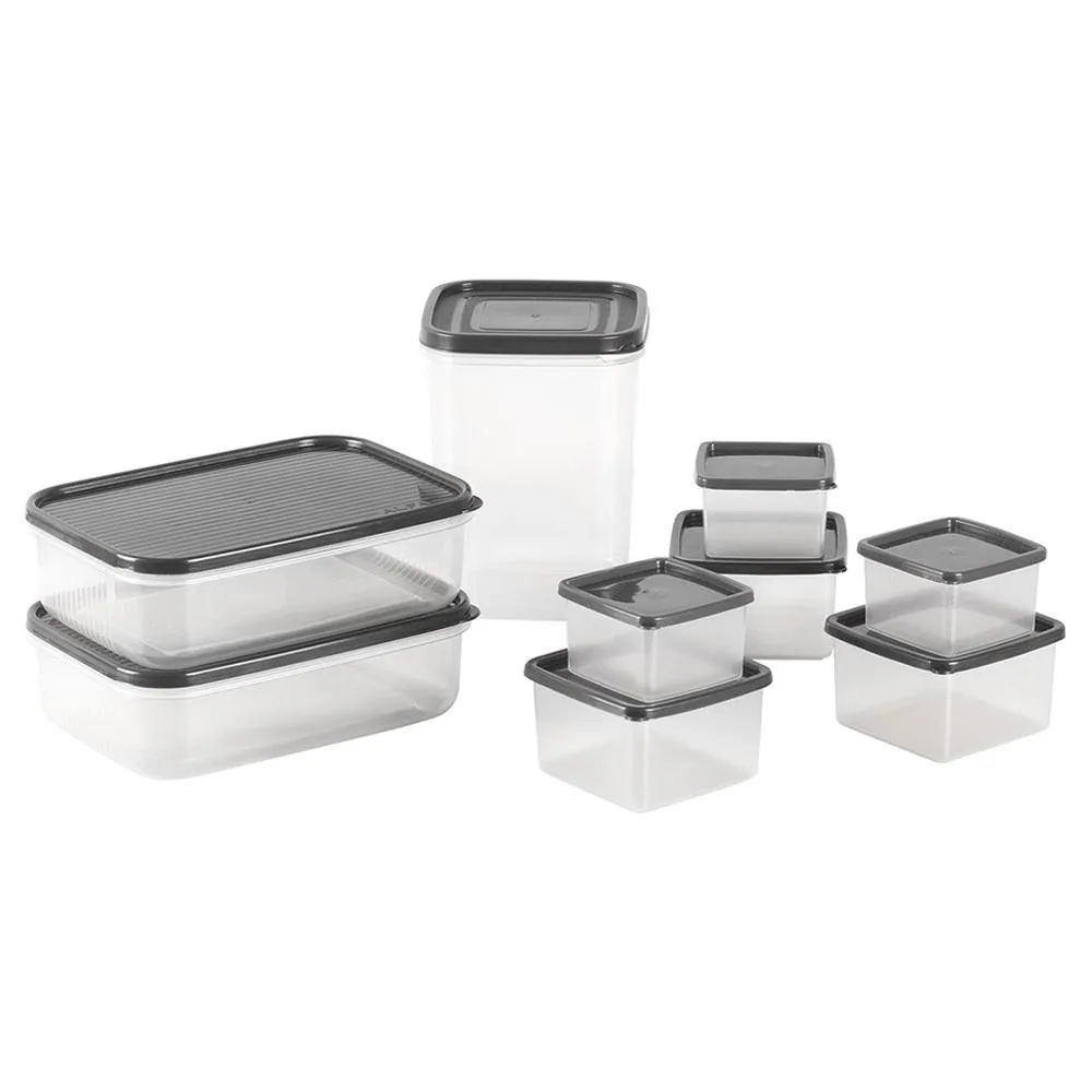 Home One Classic Assorted Colour Plastic Container (Set of 9)