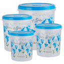 Home One Star Assorted Colour Plastic Container 5 + 7 + 10 + 15 L (Set of 4)