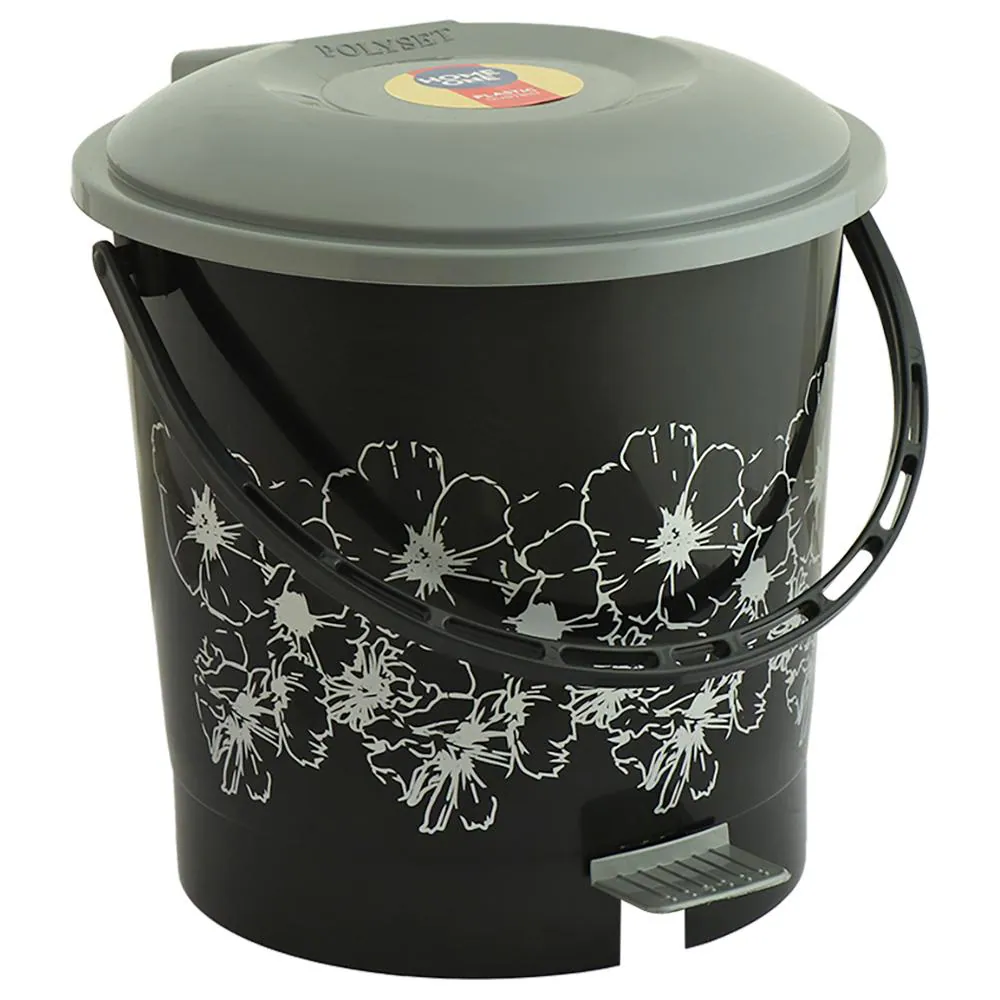 Home One Super Silver Plastic Dustbin with Lid 7 L