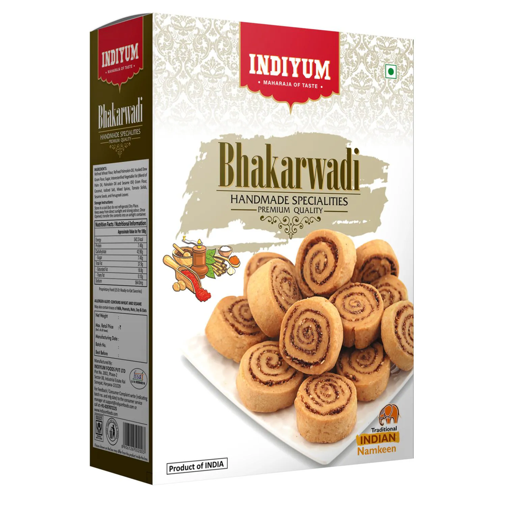 Indiyum Bakarwadi 300g - Handmade Traditional Indian Namkeen/Snack
