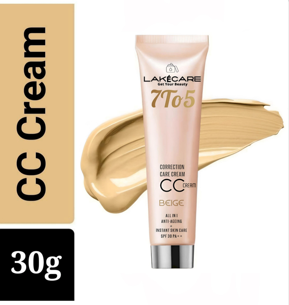 LAKECARE 7 to 5 Correction Care CC Cream and Face Cream - Beige Foundation (Beige, 30 g)