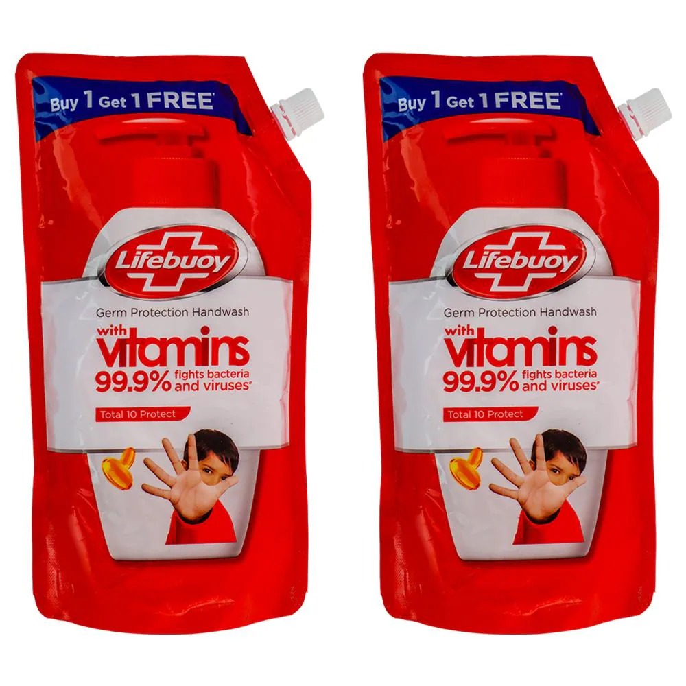 Lifebuoy Total 10+ Protect Activ Silver+ Formula Handwash 675 ml (Buy 1 Get 1 Free)