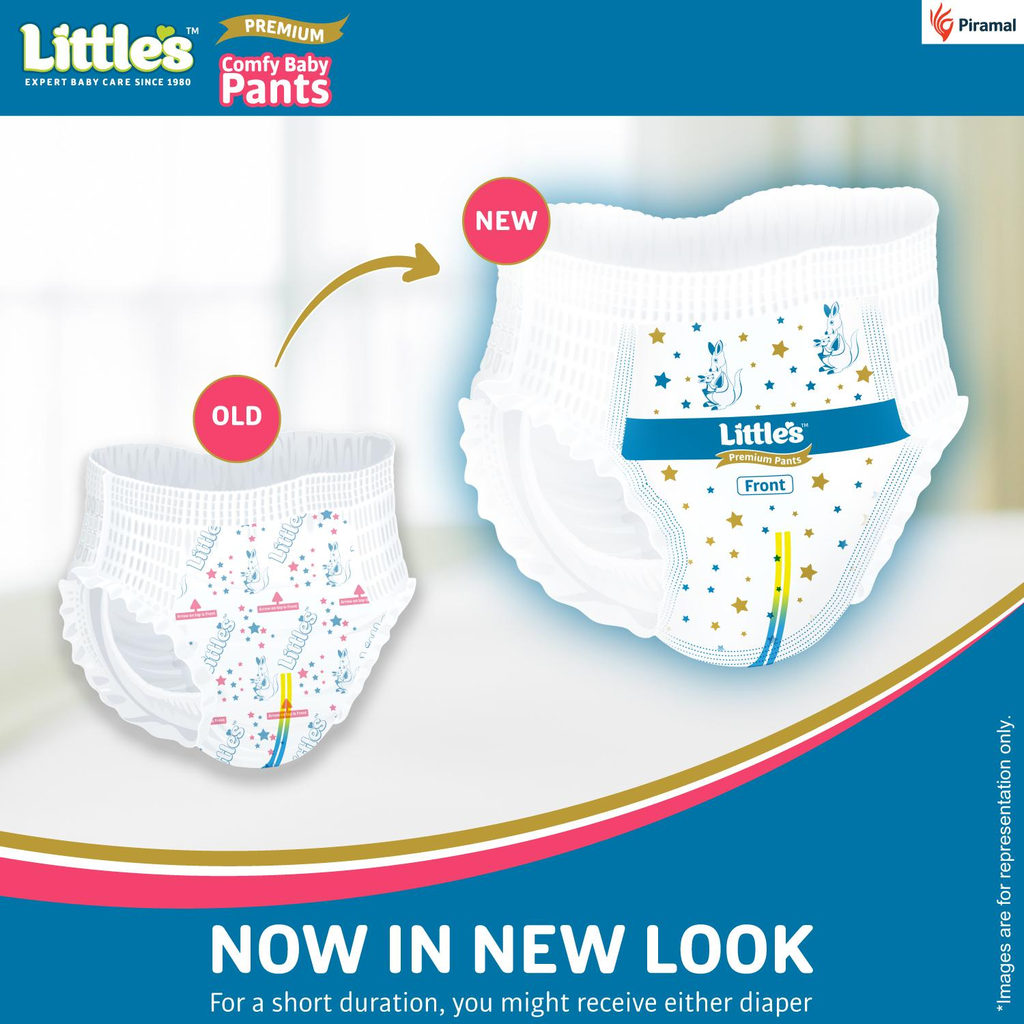 Little's Premium Baby Diapers L Size (Large) Pants Style | 9-14 kg | 60 Count - Pack of 2 | CottonSoft Baby Diaper with Leakage Guard, Wetness Indicator & 12 Hours Absorption