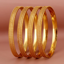Lucky Jewellery 18K Gold Plated Designer Gold color Traditional Ethnic Bangles set For Women For Women (261-J1BG-1720-4-28)