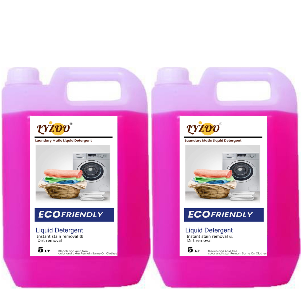 LYZOO Liquid Detergent 5 Liter | Laundry Liquid For Fabric Care | Liquid Detergent For Top Load And Front Load Washing Machine 5 lt ( Buy 1 Get 1 Free)