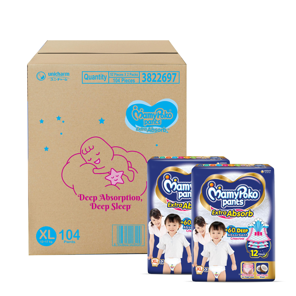 MamyPoko Pants Extra Absorb XL104 |Baby Diapers |XL |104 count