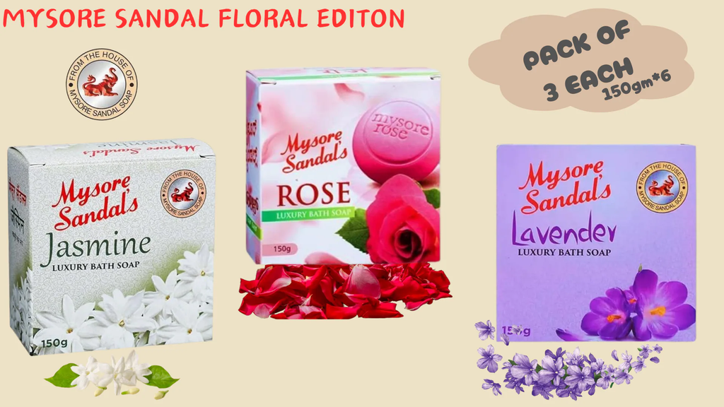 Mysore Sandal -Jasmine Rose Lavender (3+3+3)