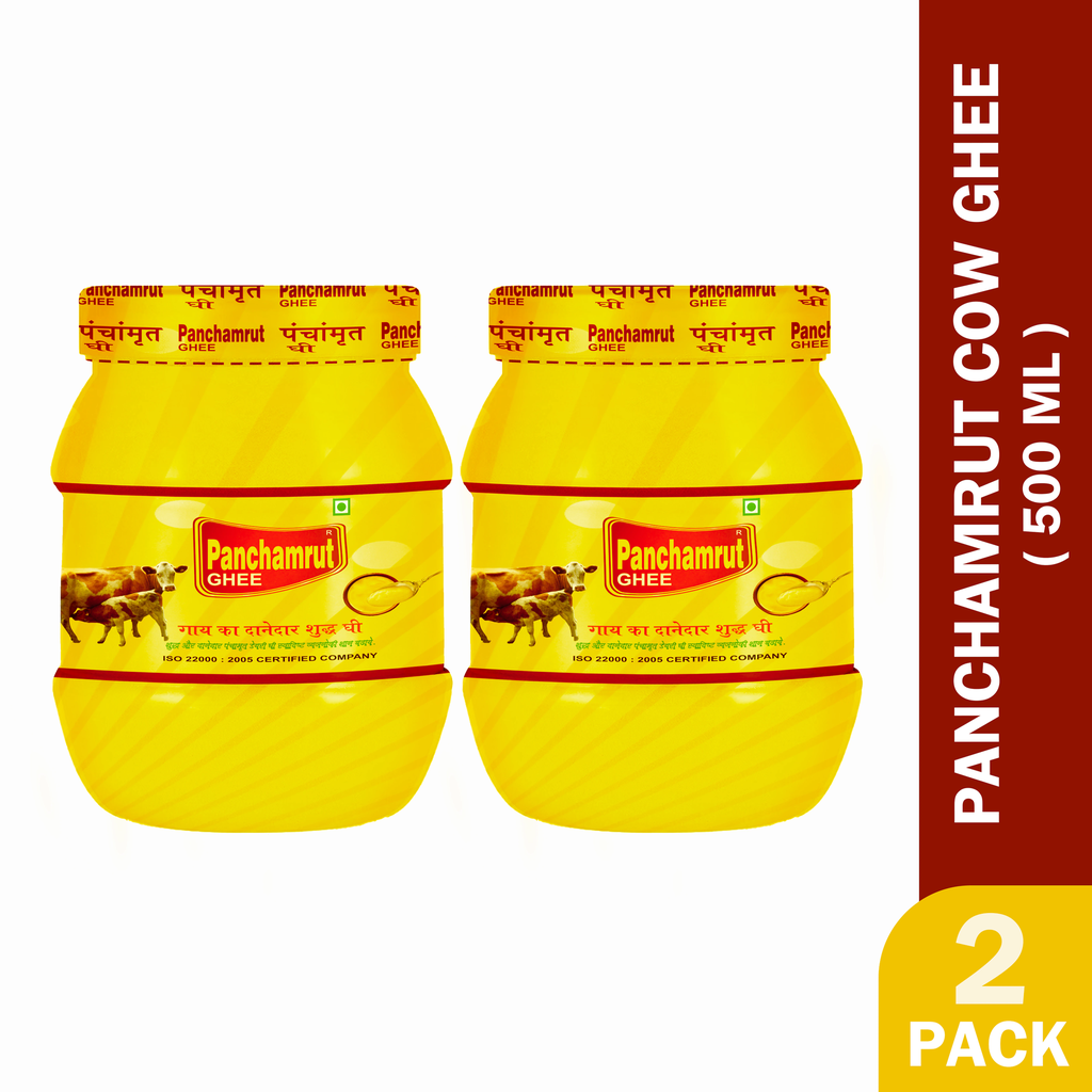 Panchamrut 500ML Desi Cow Ghee| Immunity Booster and 100% Pure Cow Ghee| Cow Ghee  (Pack  of  2)