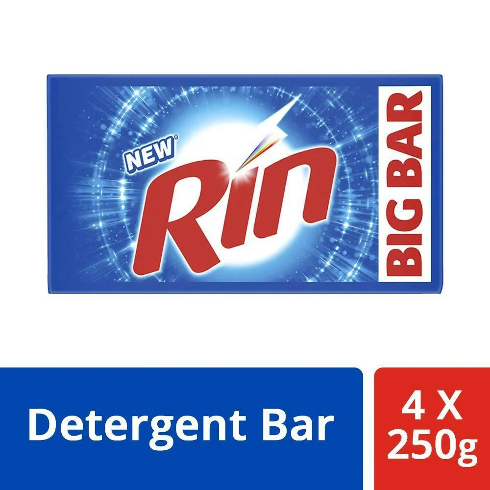 Rin Detergent Bar 250 g (Pack of 6)