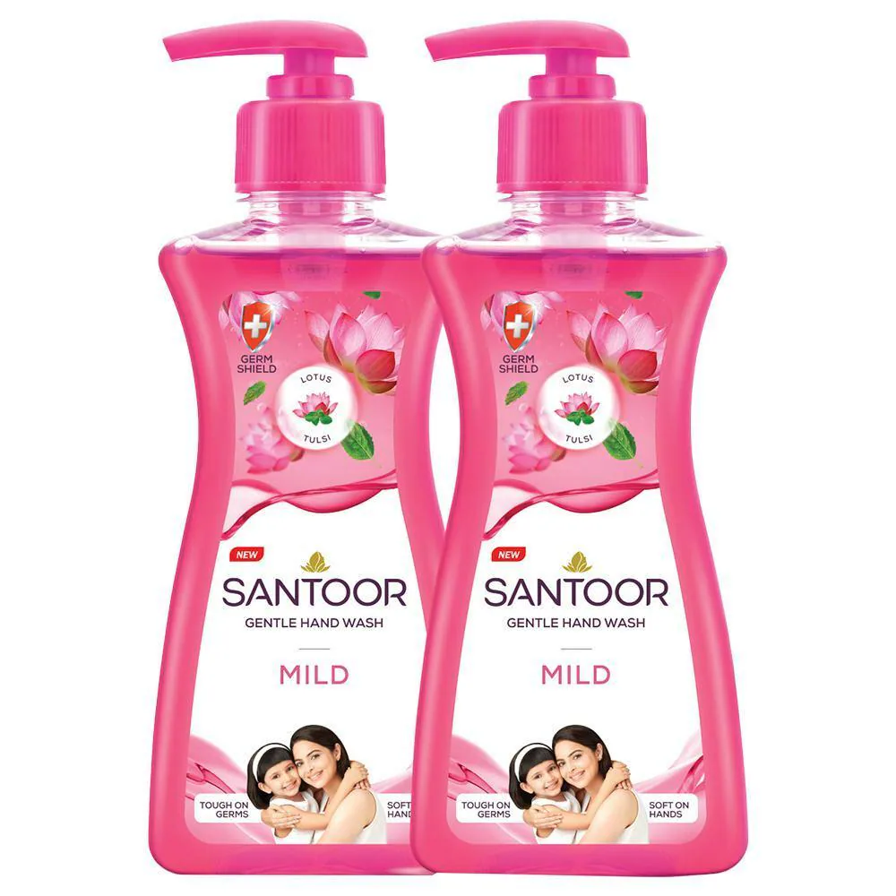 Santoor Mild Lotus & Tulsi Hand Wash 200 ml (Buy 1 Get 1 Free)