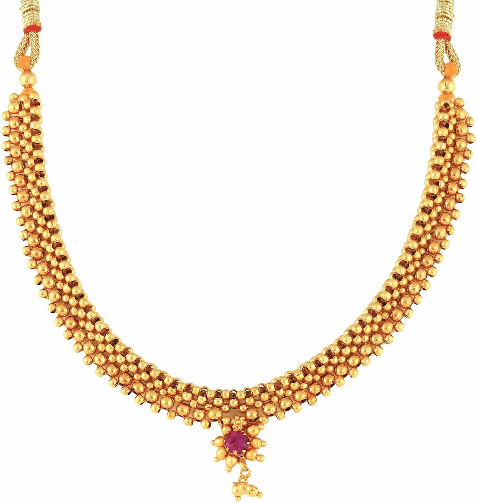 Shivay Gold Plated Brass Necklace Multicolor (Girls And Women)
