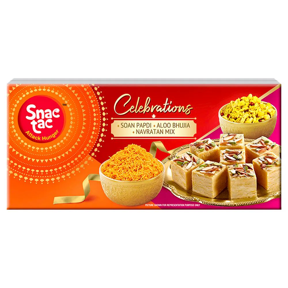 Snactac Celebrations Soan Papdi, Aloo Bhujia & Navratan Mix 500 g