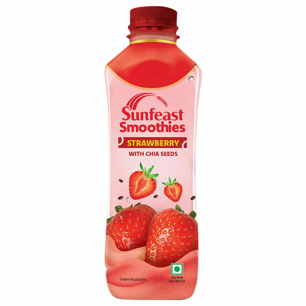 Sunfeast Strawberry With Chia Seeds Smoothie 300 ml (Bottle)