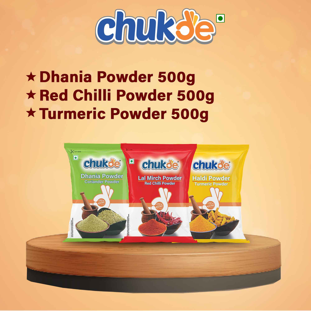 Pack Of 3 - Dhania Powder 500Gm, Chilli Powder 500Gm, Turmeric Powder 500Gm 10% off