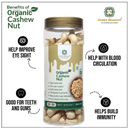 Organic Cashew Nut / Kaju - 1000 gms ( Pack of 4, W240, NPOP Organic Certified) I Green Blossom