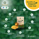 Organic Toor Dal /Arhar Dal / Split Pigeon Pea - 500g ( Pack of 1) I Green Blossom