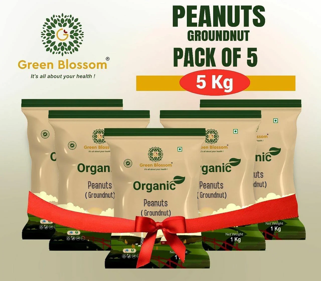 Organic Peanut (Groundnut) - 5 Kg (1 Kg, Pack of 5) I Green Blossom