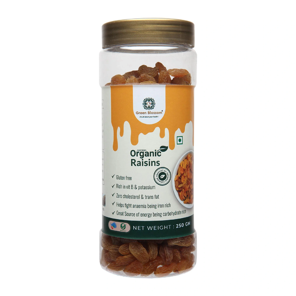 Organic Raisin /Kishmish - 500g (250g, Pack of 2) I NPOP Certified) I Green Blossom