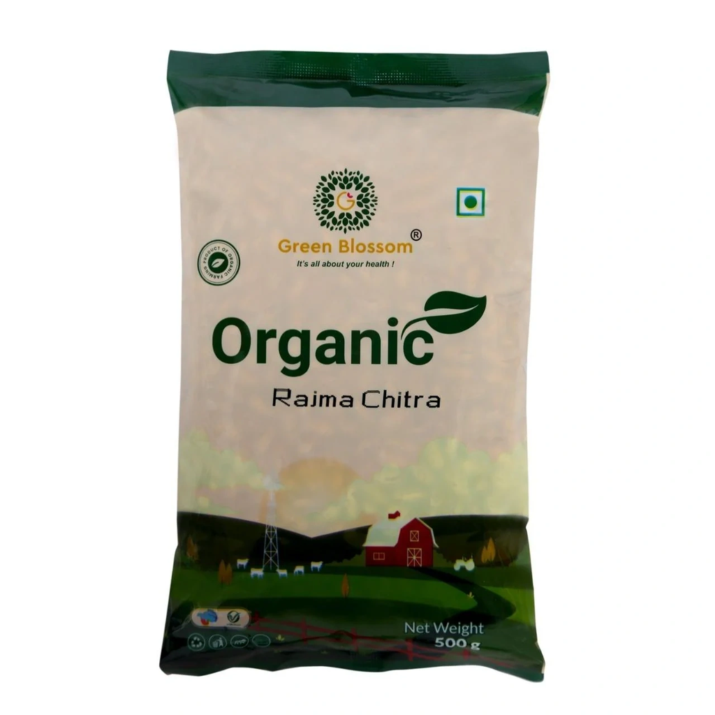 Organic Rajma / Kidney Beans - 5 Kg ( Pack of 10, 500 gms) I Unpolished I Green Blossom