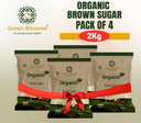 Organic Brown Sugar - 2 Kg (500 gms, Pack of 4) I Green Blossom