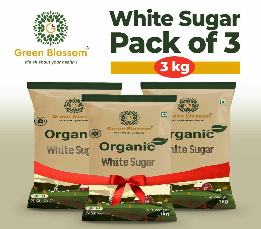 White Sugar (Sulphur less) - 3 Kg (1 Kg, Pack of 3) I Green Blossom