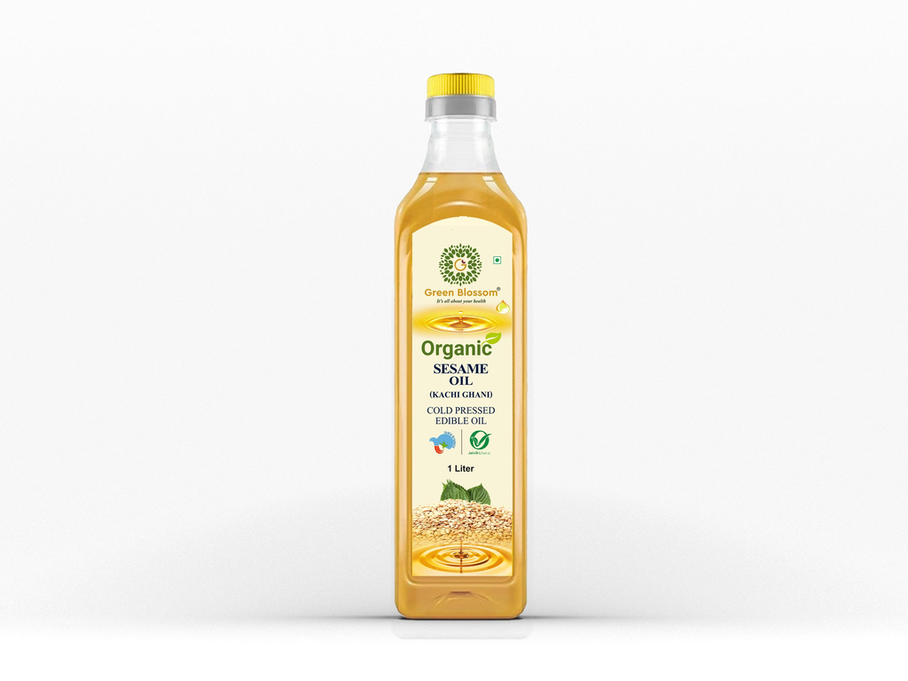 Organic Groundnut Oil ( Kachi Ghani) - 1 Ltr (Pack of 1) I Green Blossom