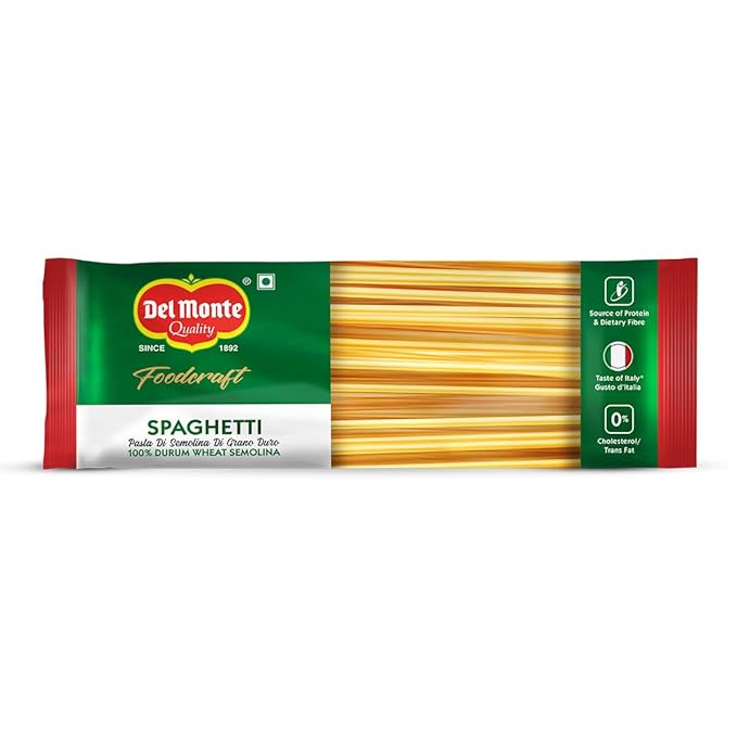 Del Monte Foodcraft Spaghetti Pasta (100% Durum Wheat - No Maida), 400/500 grams