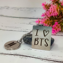 AJS Silver Plated I Love BTS Stainless Steel Silver Pendant Set | BTS Lover Necklaces For Women | necklace set | fashion necklace for women | Pendants Jewellery Gifts for Her (Pack of - 1)