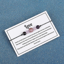 AJS Women's Beads Bracelet Braided Rope Handmade Crystal Stone Boho Bracelet Jewelry Gifts For Women