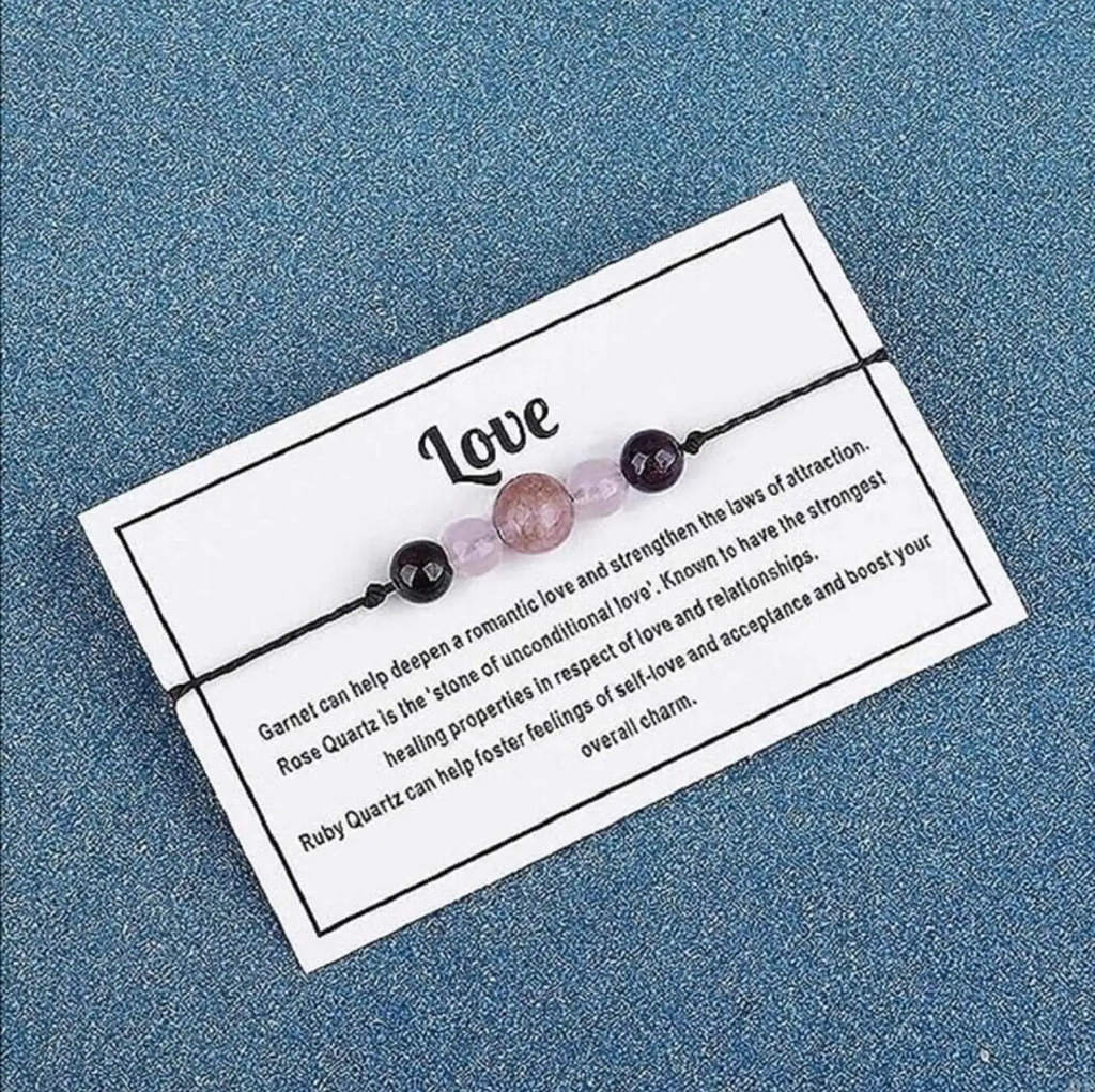 AJS Women's Beads Bracelet Braided Rope Handmade Crystal Stone Boho Bracelet Jewelry Gifts For Women