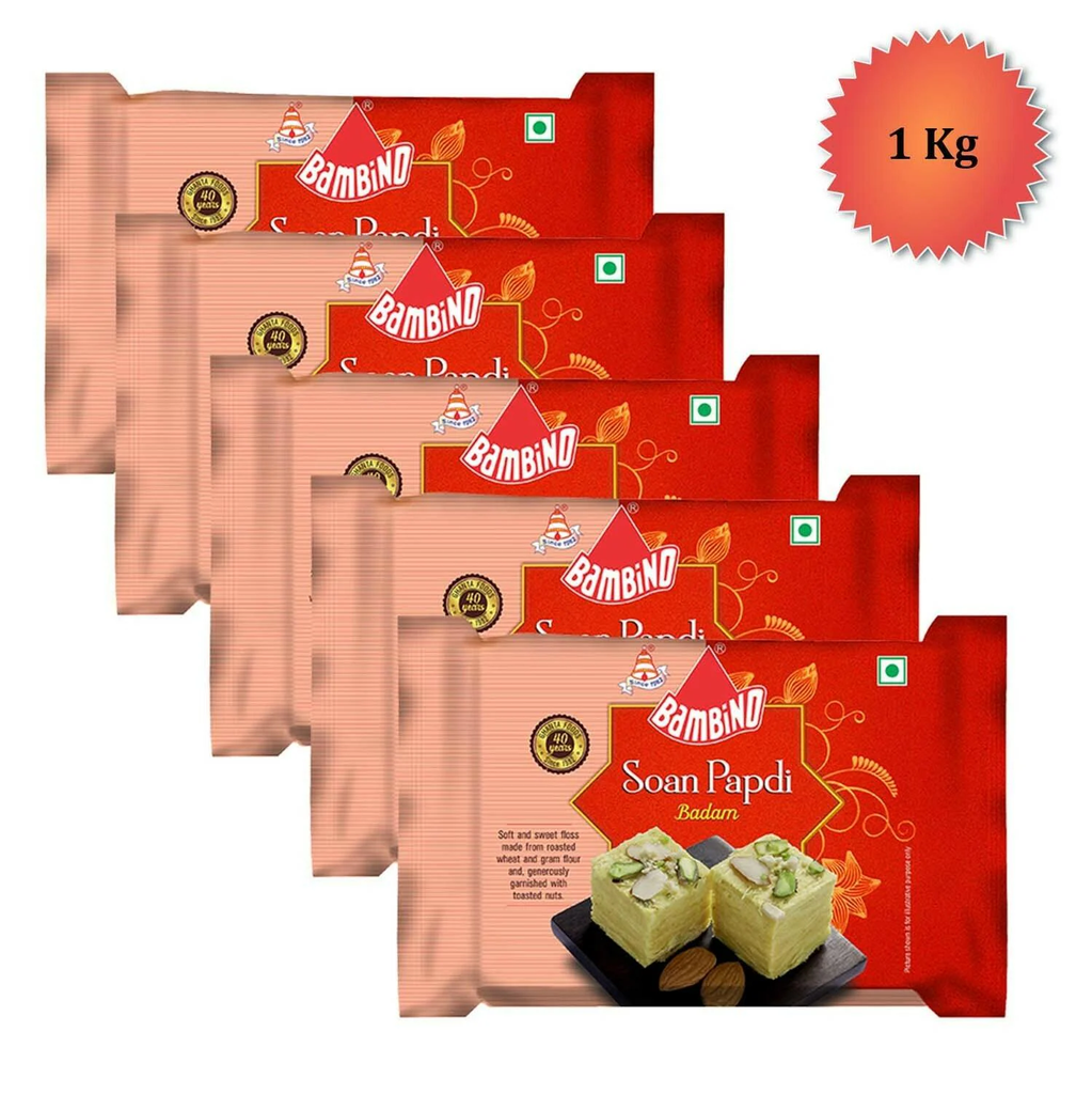 Bambino Soan Papdi Badam Each 205 Gms X Pack of 5
