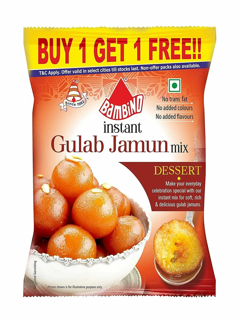 Bambino Instant Gulab Jamun Mix 160 Gms (Buy One Get One)