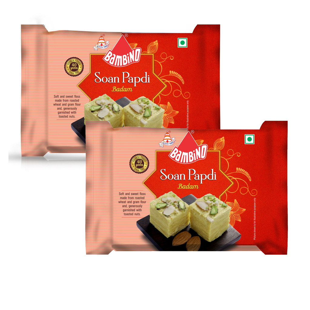 Bambino Soan Papdi Badam Flavour Each 205 Gms X Pack of 2 (410 Gms)
