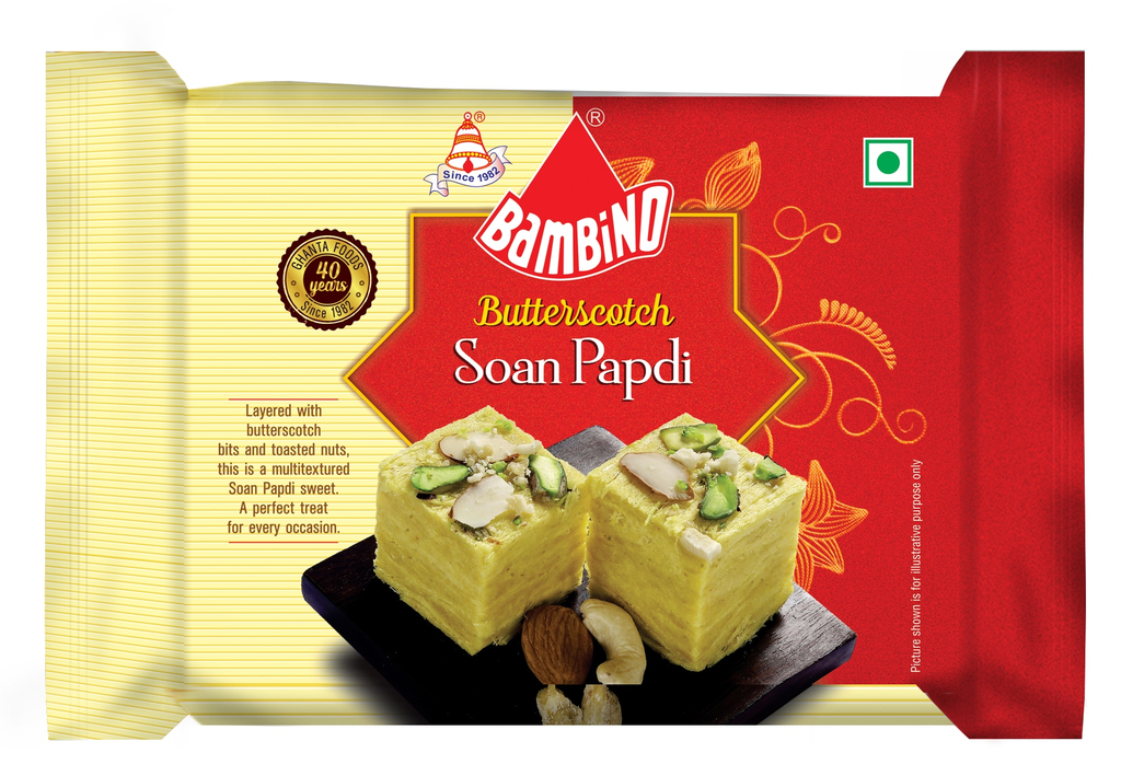 Bambino Soan Papdi Combo Pack of 3 Butterscotch I Orange I Duet Each 200 Gms