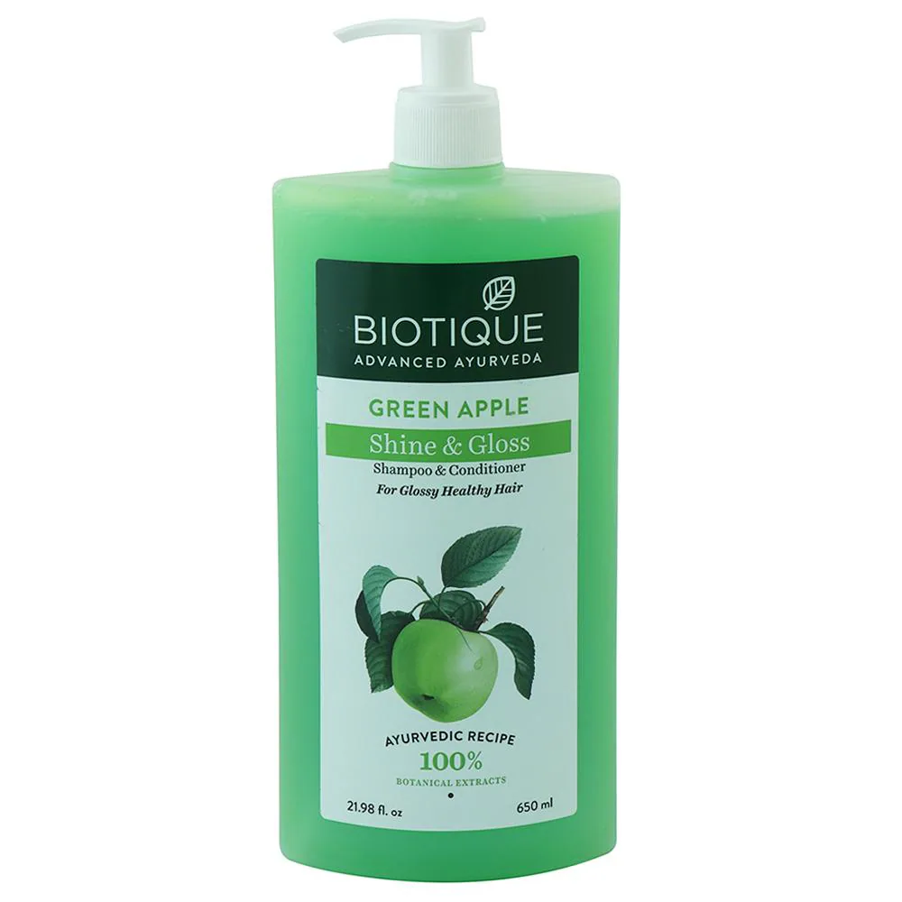 Biotique Green Apple Shine & Glow Shampoo + Conditioner 650 ml
