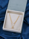 BRANDSOON Gold Tone Dazzling Diamonds Embellished Pendant Chain For Women and Girls