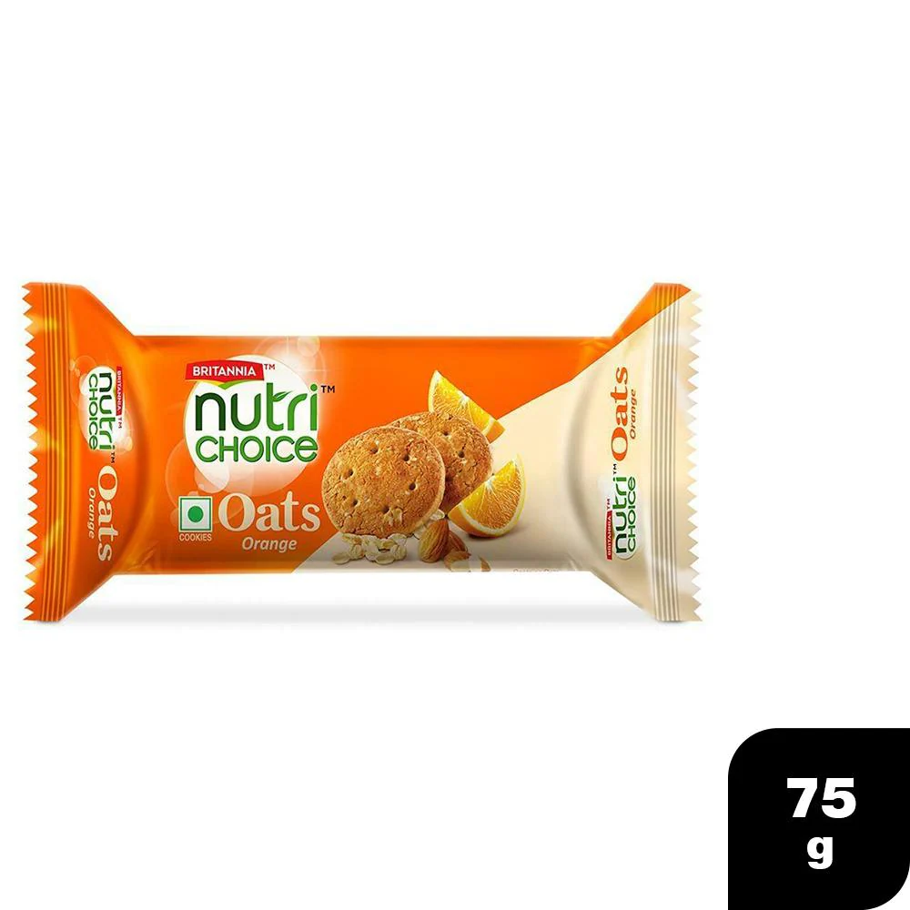 Britannia NutriChoice Orange Oats Cookies 75 g