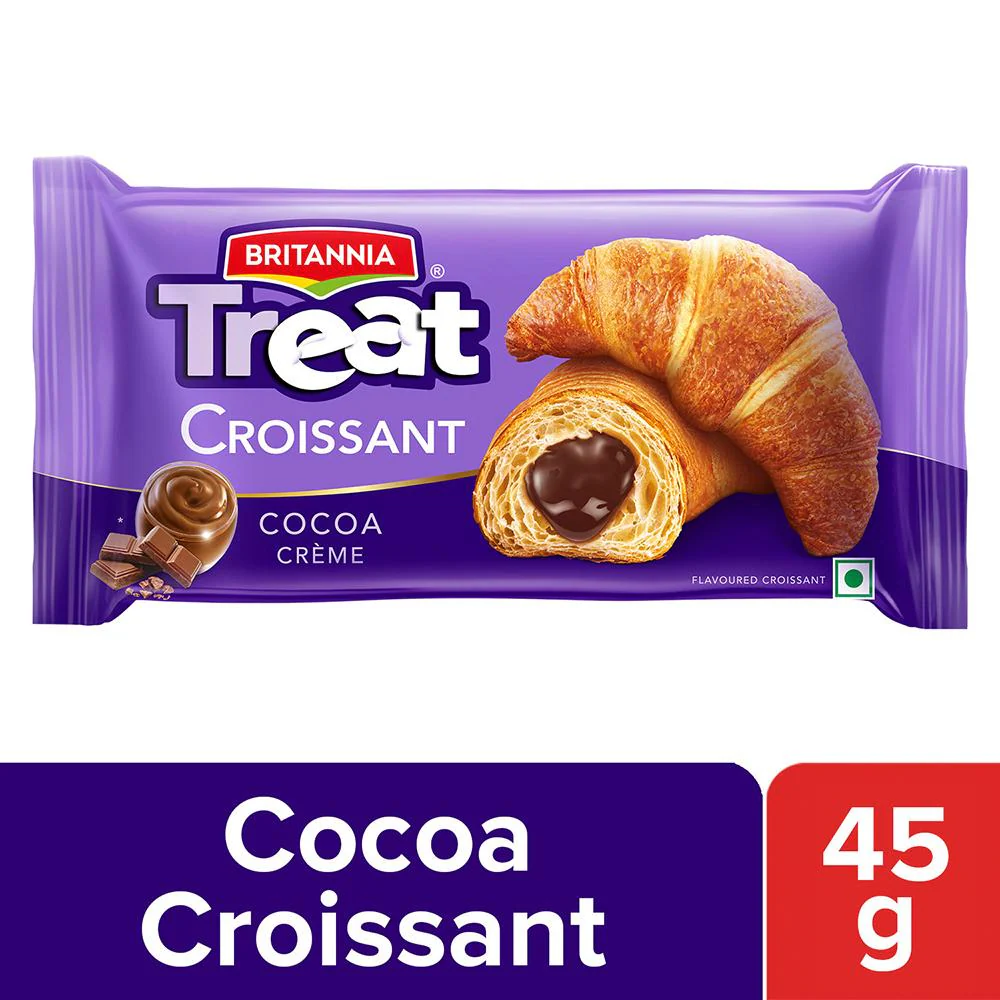 Britannia Treat Cocoa Creme Croissant 45 g (Pack)