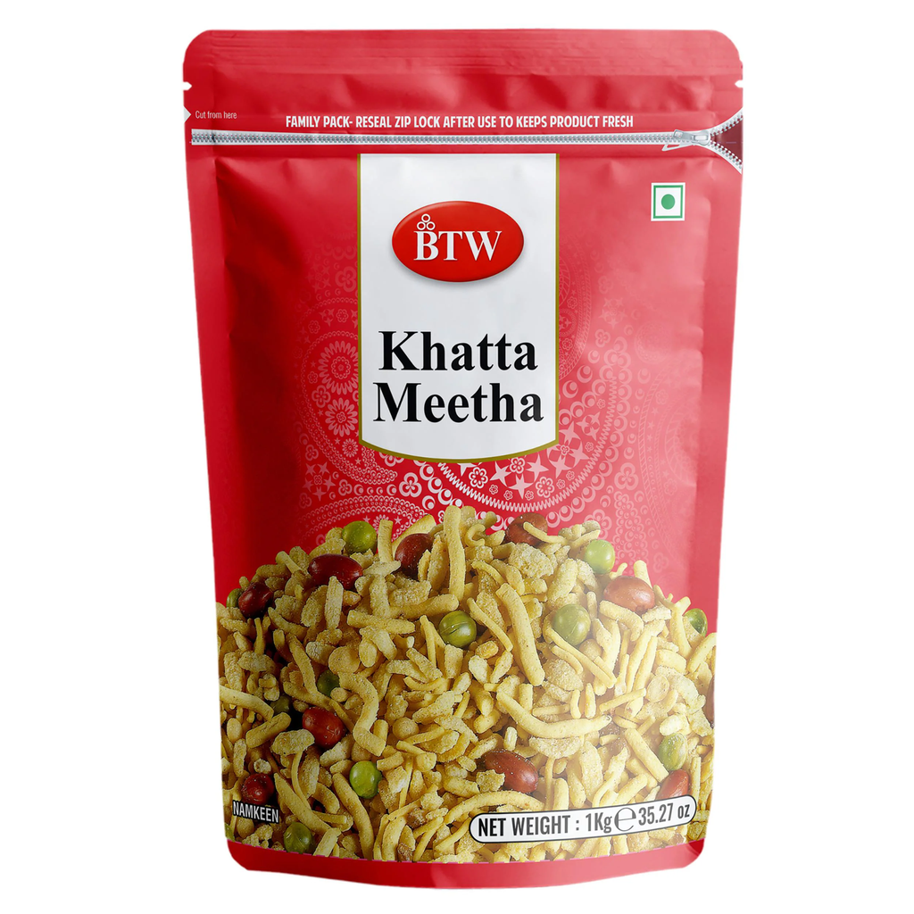 BTW Khatta Meetha Namkeen 850g | Khatta Meetha Tasty Mixture Indian Snacks