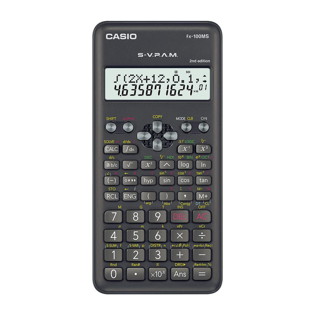 Casio FX-100MS 2nd Gen Non-Programmable Scientific Calculator, 300 Functions and 2-line Display