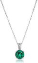 Chopra Gems Silver Plated Brass Emerald Stone Pendant Without Chain Green (Men and Women) (Pendant_KJK54)