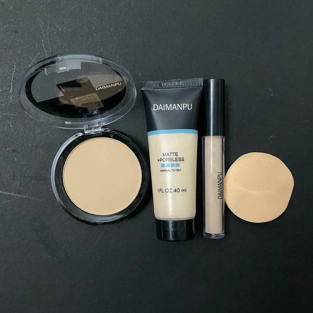 DAIMANPU Compact, Concealer and Foundation waterproof makeup combo for girls and women (3 Items in the set)