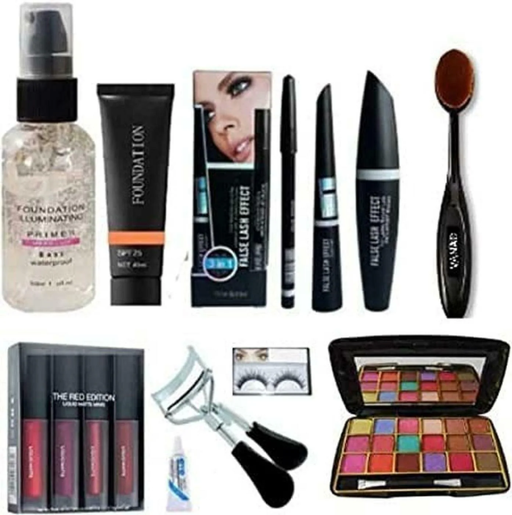 DAIMANPU Eyeshadow Palette makeup set for Girls, Waterproof and Longlasting Makeup Kit (Pack of 9)