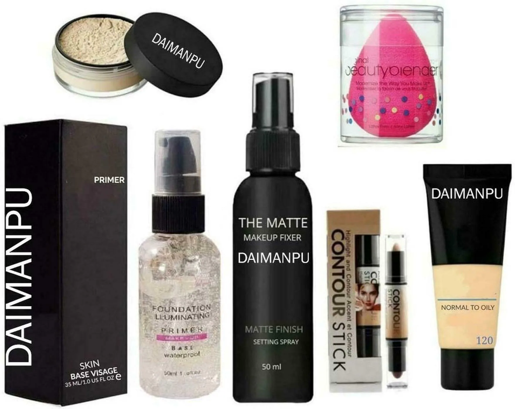 DAIMANPU Face Primer Makeup Combo Set, Matte Makeup Kit for Girls (Pack of 6)