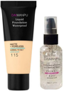 DAIMANPU Makeup Waterproof Foundation 115 Shade with Bottle Pump Primer Mini Makeup Kit (Pack of 2)