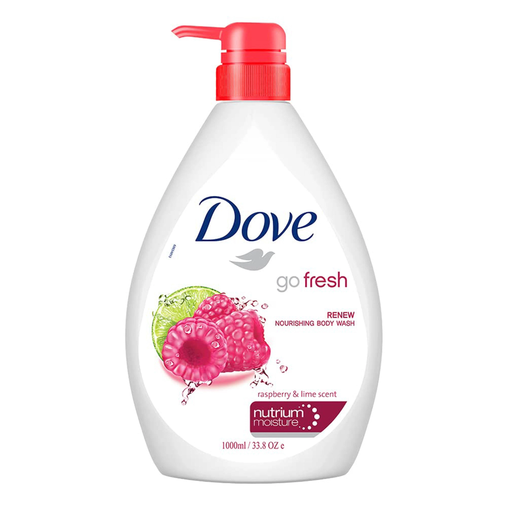 Dove Renewing Raspberry Body Wash with Lime Pump Bottle | Go Fresh Nourishing Shower Gel, 1L