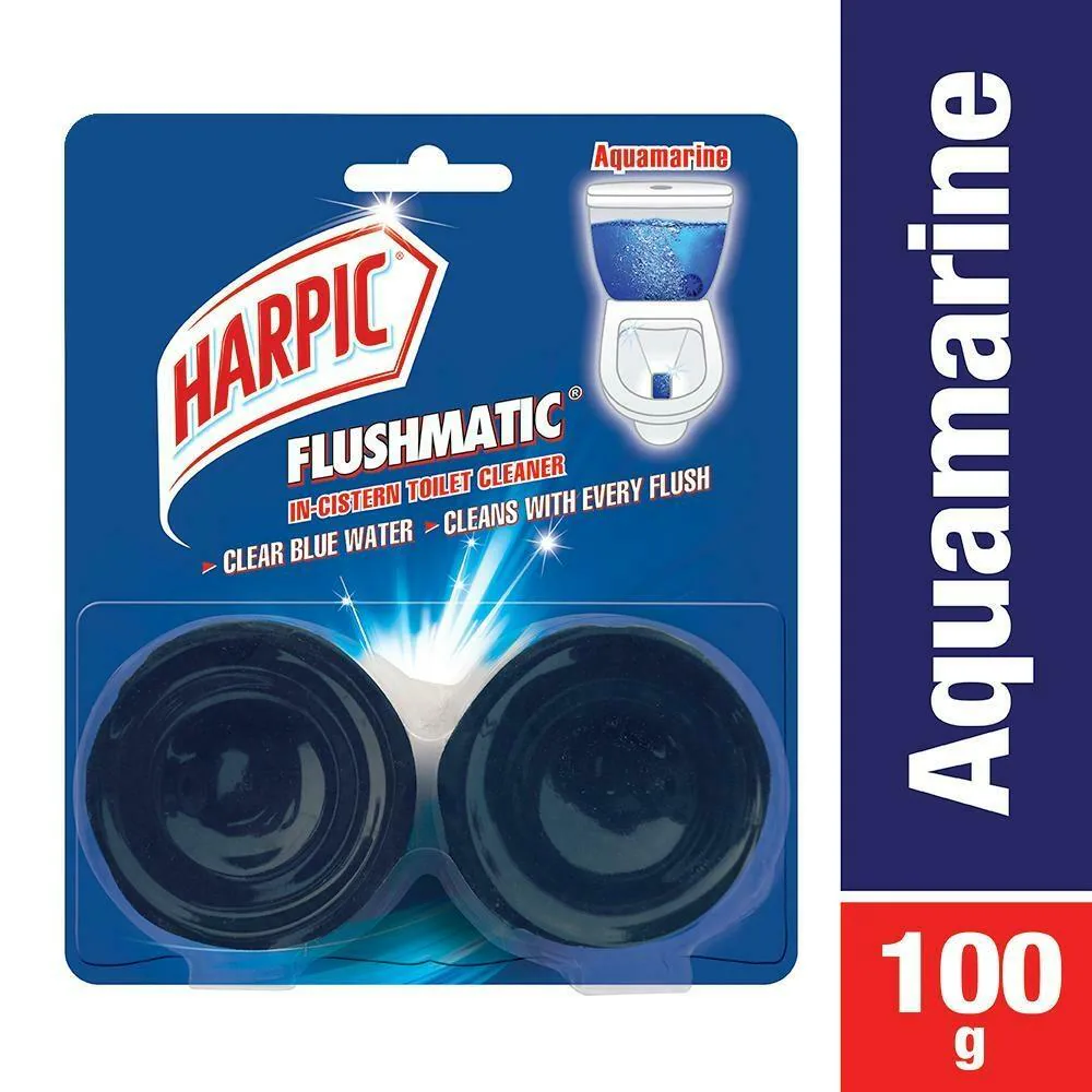 Harpic Flushmatic Aquamarine In-Cistern Toilet Cleaner 50 g (Pack of 2)