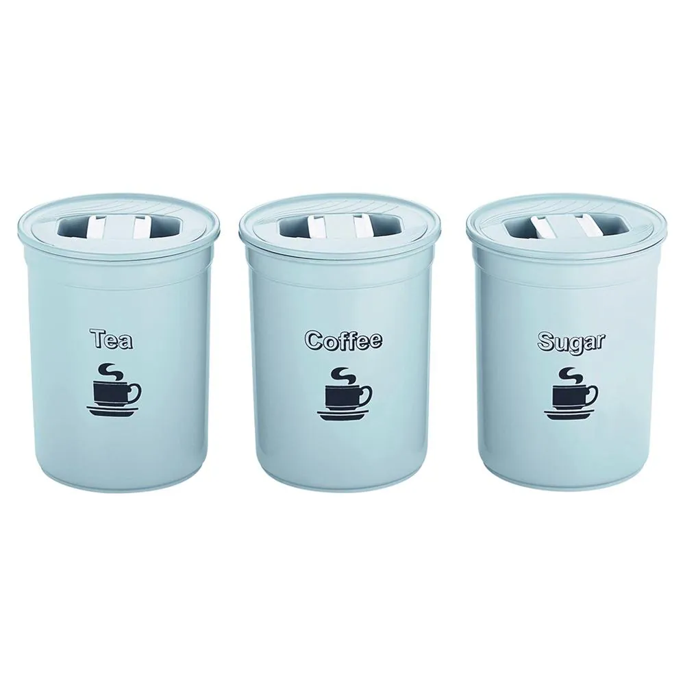 Home One Airseal Blue Tea, Coffee & Sugar Container 850 ml (Set of 3)