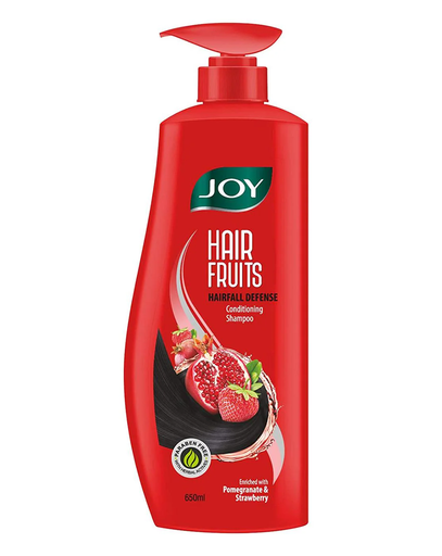 Joy Pomegranate and Strawberry Hairfall Defense Conditioning Paraben Free Shampoo, 650ml (Pack of 1)
